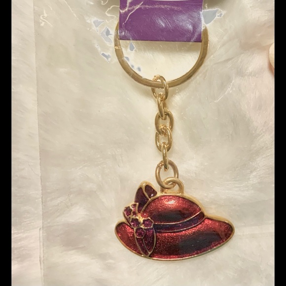 New Red Hatter’s Key Chain. Layered in 18kt Gold - Picture 2 of 2